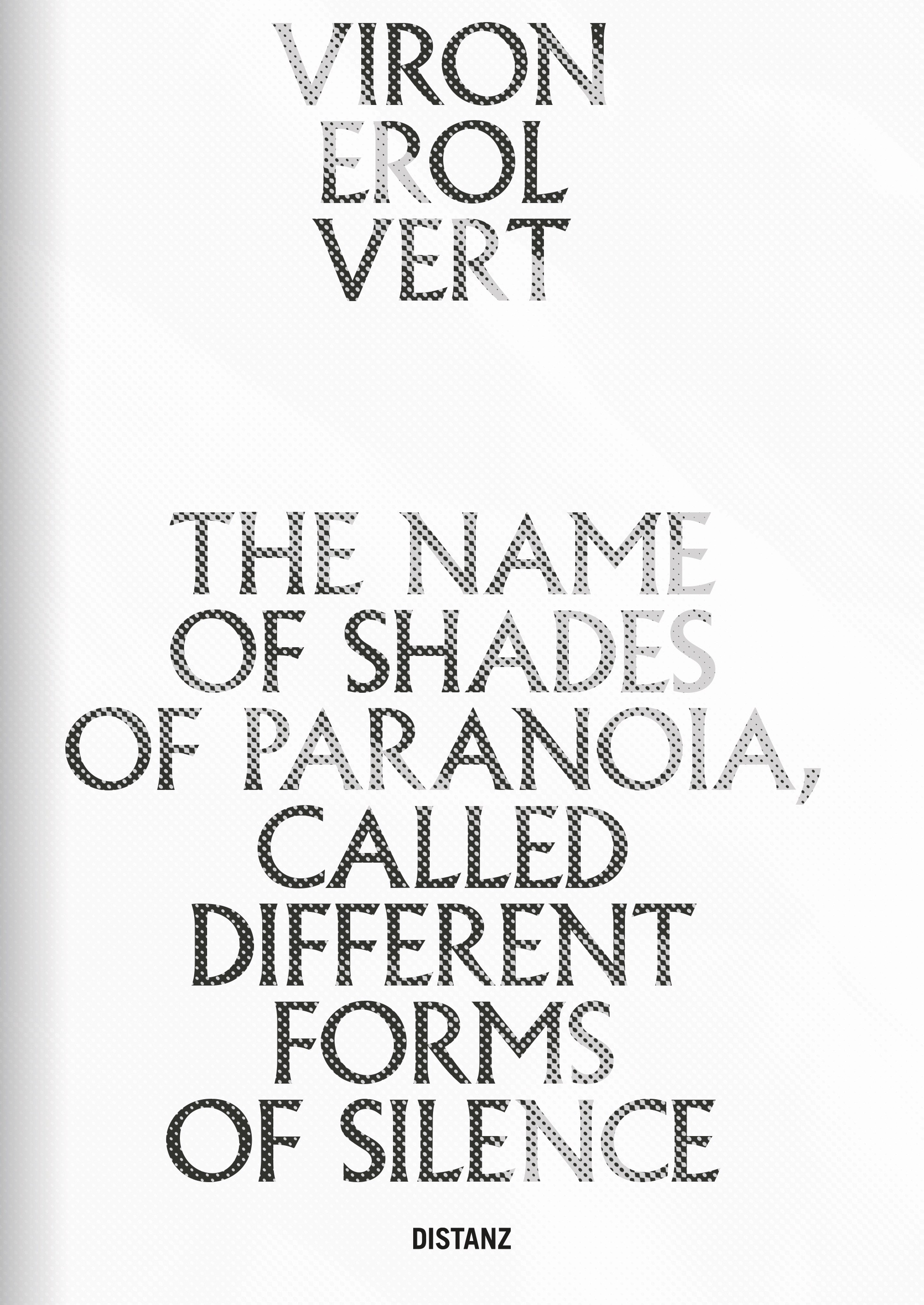 Buchcover The Name of Shades of Paranoia, Called Different Forms of Silence