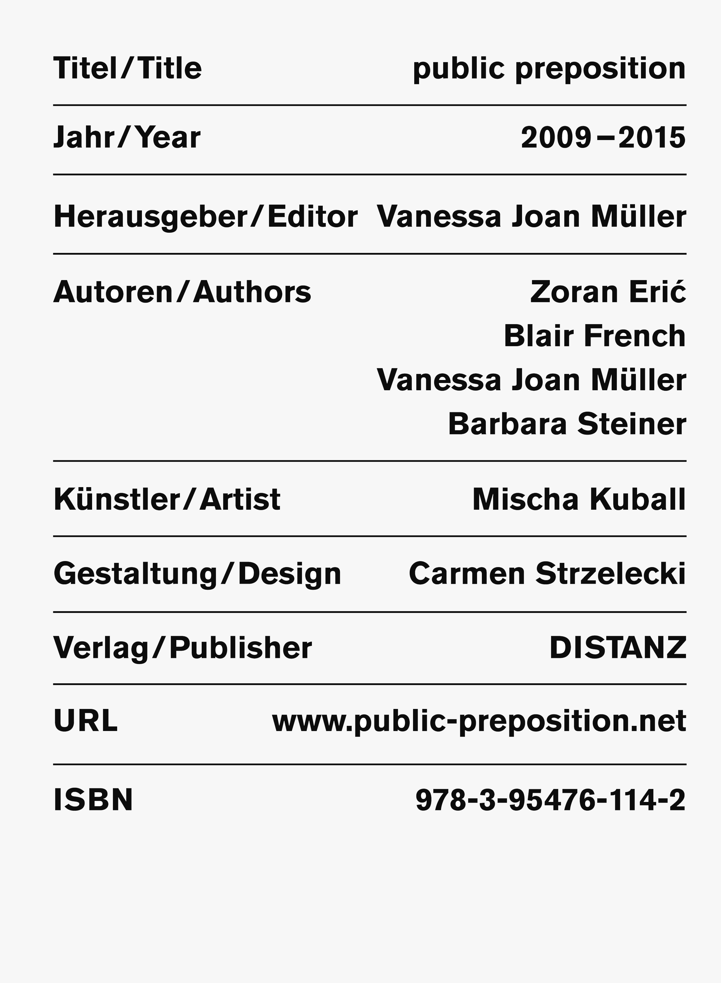 Buchcover public preposition