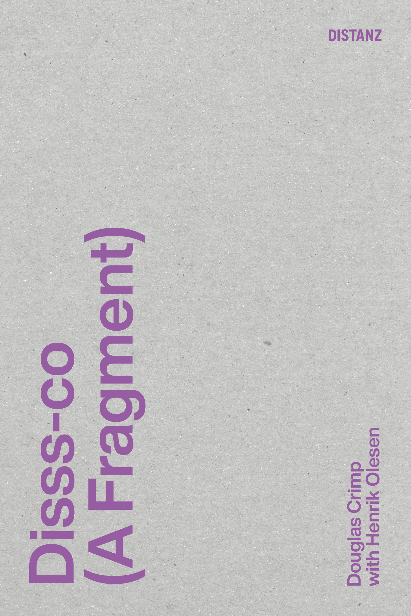 Buchcover Disss-co (A Fragment)